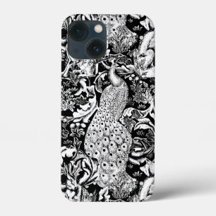 Art Nouveau Peacock Impressão, Preto e Branco