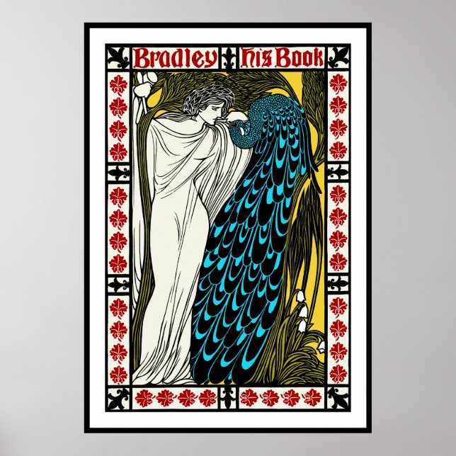 Art Nouveau Peacock Poster por Will H. Bradley (Frente)