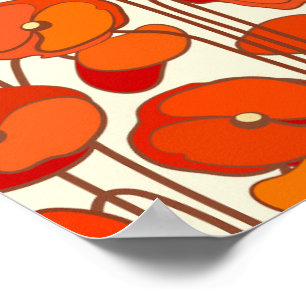 Art Nouveau Poppies Poster