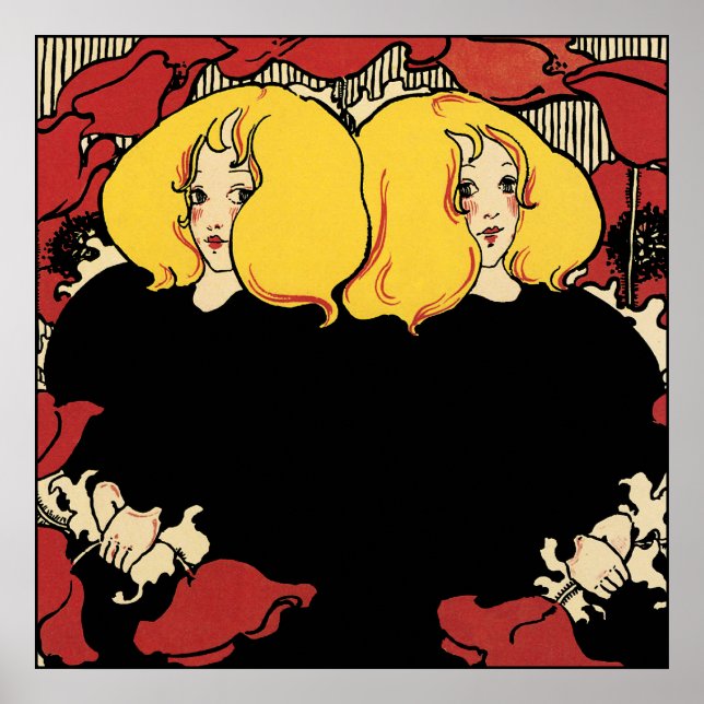 Art Nouveau Poster de propaganda por Ethel Reed (Frente)