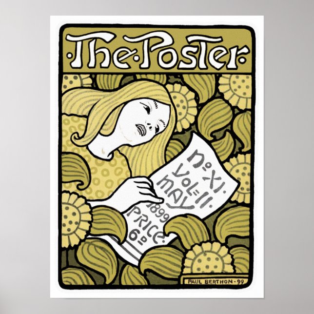 Art Nouveau Poster Impressão: "O Poster" por Berth (Frente)