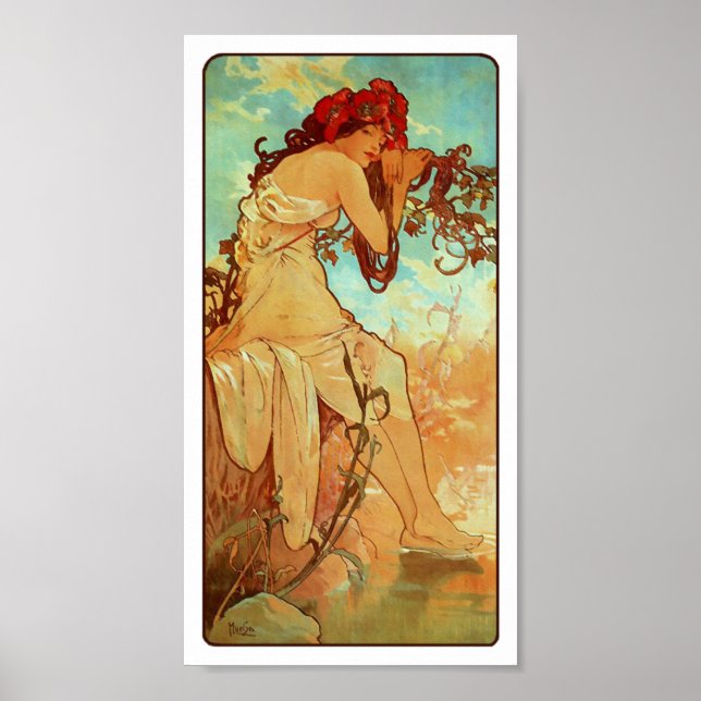 Art Nouveau Poster - Mucha - Verão (Frente)