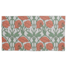 Art Nouveau Red Poppy Floral Print