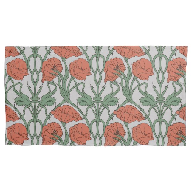 Art Nouveau Red Poppy Floral Print (Frente-Esquerda)