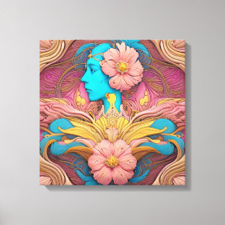 Art Nouveau Retrato Canvas Impressão