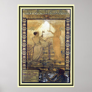 Art Nouveau "Salon de la Rosa Croix" Impressão de 