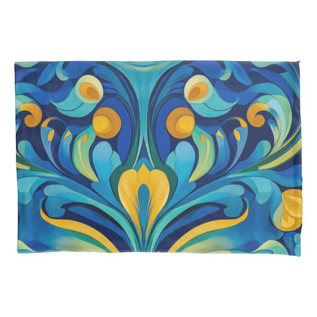 Art Nouveau Solteiro Padrão Pillowcase (Frente)