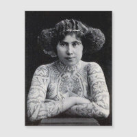 Art Nouveau Tatuado Mulheres magnéticas Cartão-pos