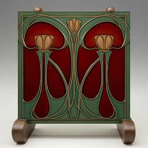 Art Nouveau Tulip Tapeçaria Azulejo cerâmico
