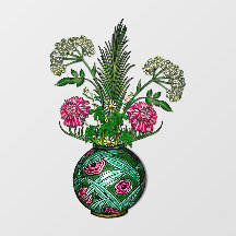 Art Nouveau Vase e Flores
