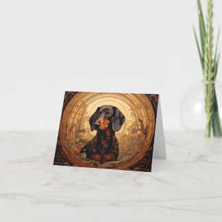 Art Nouveau Vazio Dachshund Obrigado Cartões