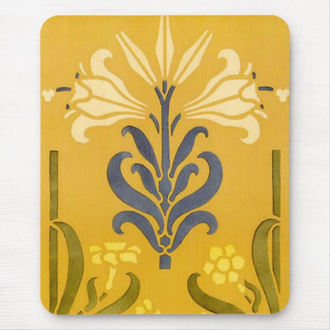 Art Nouveau White Lily - Mousepad (Frente)