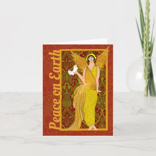 Art Nouveau William Morris Cartão de Natal Retroat (Frente)