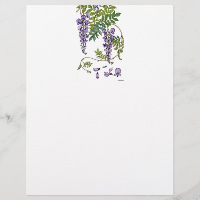 Art Nouveau Wisteria Letterhead (Frente)