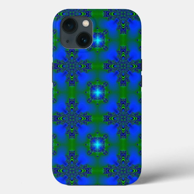 Artdeco em Retro Style grün blau und sterne (Verso)