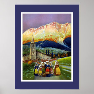 Arte ABRUZZO Italia 2 do vintage do poster