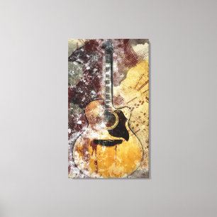 Arte abstrata da parede das canvas da guitarra da