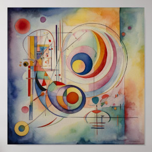 Arte abstrata elegante em aquarela Poster