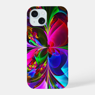 Arte abstrata floral moderna padrão vermelho azul 