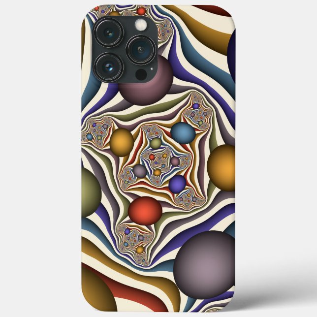 Arte abstrata fractal moderna colorida voadora (Verso)