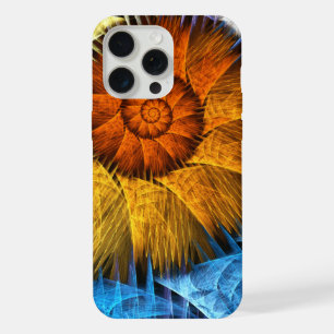 Arte abstrata laranja amarelo azul floral
