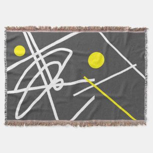 Arte abstrata Minimalismo Ponto Amarelo Cobertor C