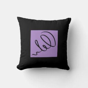 Arte Abstrata Minimalista Almofada de Linha Preta