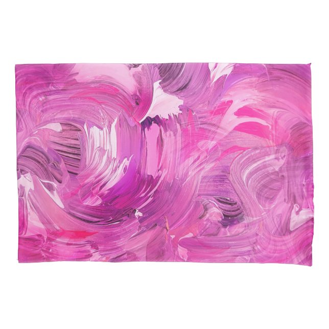 Arte abstrata moderna roxa rosa branca (Frente)