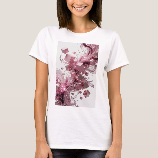 ARTE ABSTRATA Prata Fresh Camiseta Personalizada v (Frente)