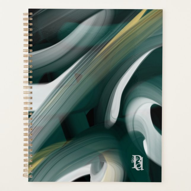 Arte abstrata tendência planejador Preto Branco Ve (Frente)