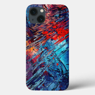 Arte Abstrato Contemporânea Vermelha Azul de Fiaçã