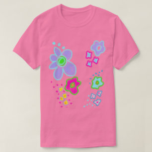 Arte-Abstrato de-Flores bonito para Vestir T-Shirt