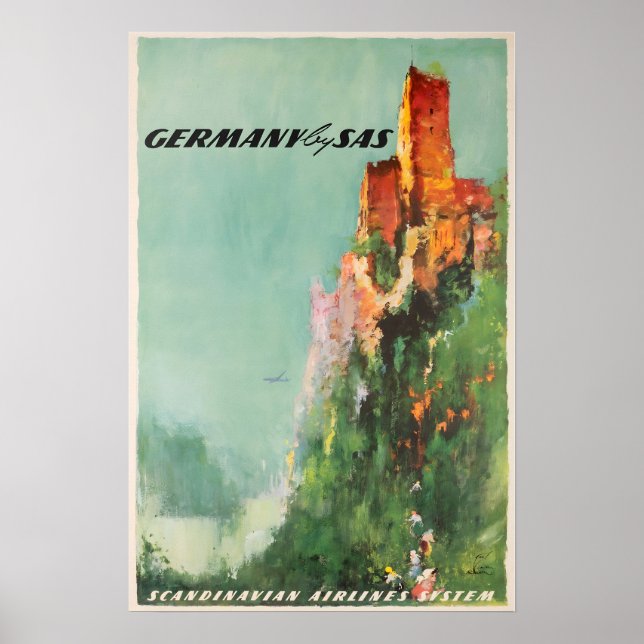 Arte Alemã Cartaz de Viagem Alemanha SAS Impressão (Frente)