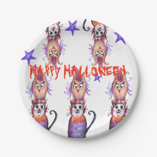 Arte Assustadora de Halloween Pratos de Papel
