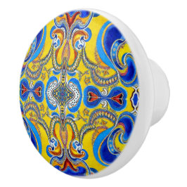 Arte azul amarela do padrão negrito