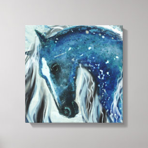 Arte azul do cavalo do salpico em canvas