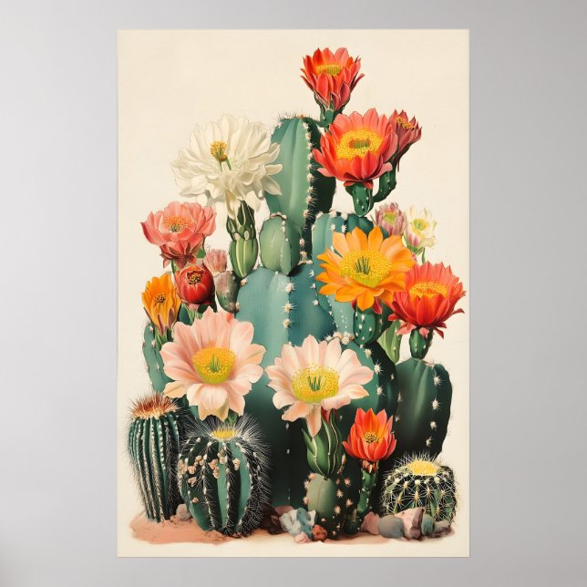 Arte Botânica de Parede com Impressão de Flor de C (Frente)