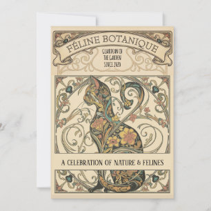 Arte Botânica Felina Ornamental Art Nouveau