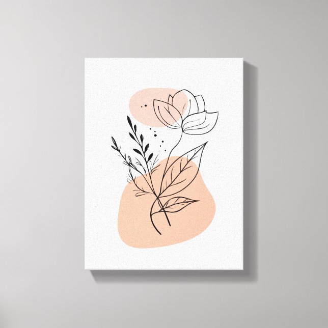 Arte Botânica Simples Impressa – Estilo Canvas Fal (Frente)