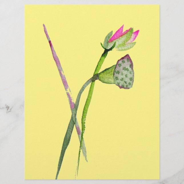 Arte budista da flor rosa Lotus Zen (Frente)