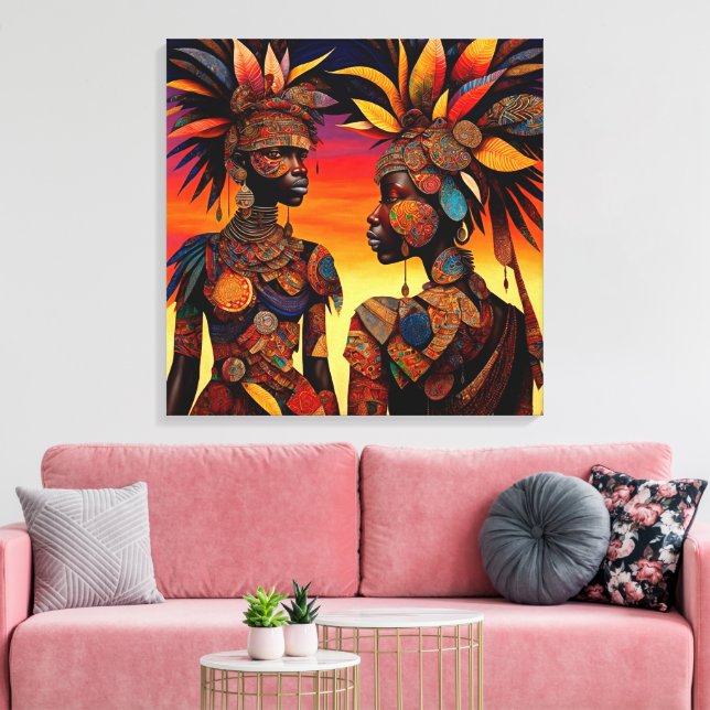 Arte Canvas de Mulheres Africanas (Insitu(Sala de estar))