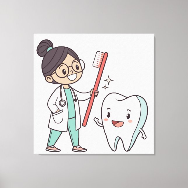 Arte Canvas dos Dentes Feliz (Frente)