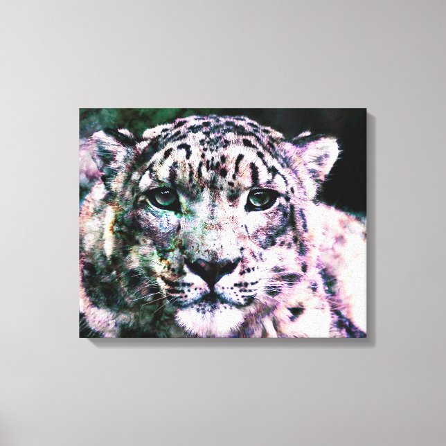 Arte - Canvas - Mídia mista Leopardo-da-neve (Frente)