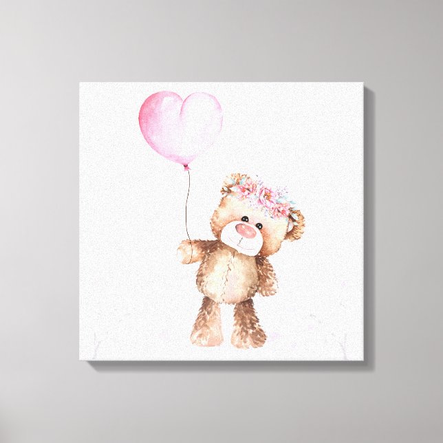 Arte canvas — Urso Bebê Menino Com Balão (Frente)