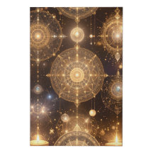 Arte Celestial Mística Dourada