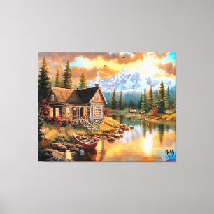 Arte cénico das canvas da casa da natureza