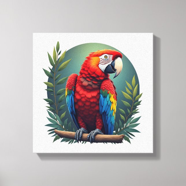 Arte Colorida de Canvas de Macaw (Frente)