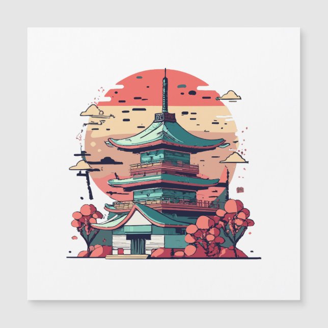 Arte Colorida de Edifícios Japoneses (Frente)
