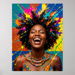 Arte Colorida de Mulher Negra Poster