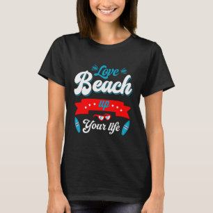 Arte Colorida Retro Beach Dizendo Camisa